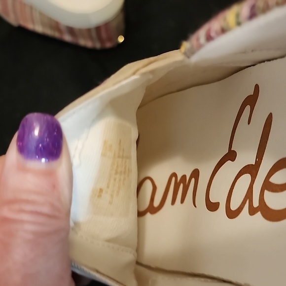 Sam Edelman “Peony” Multi Color Slip On Sneakers Size 9 Fabric Casual Shoes - Picture 8 of 9